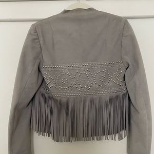 Kookai Fringed leather jacket